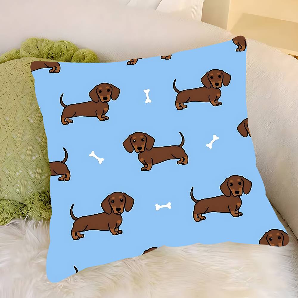 Söt Tecknad Tax Kuddfodral Avtagbart Tvättbart Kuddfodral – Mjukt Linne för Alla Årstider