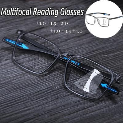 Men Women Progressive Multifocal Reading Glasses Anti-Blue Light  Sports Presbyopia Eyeglasses Ultralight Near Far Eyewear