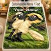 Flannel BlanketShaun the Sheep Custom Name Text Personalized Soft Warm Throw Blanket Home Decor Gift