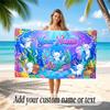 Underwater Fish Theme Quick Dry Beach Towel Custom Name Text Print Large Sand Resistant Towel Beach Vacation