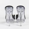 12.5CM Square Toe Crystal Slippers, Transparent Chunky Heel Non-slip, Sexy Wedding Nightclub Model Shoes LFD-19876-A79