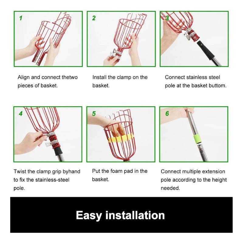 Leichtes Aluminium Ausziehbares Obstpflücker Werkzeug Mit Rutschfestem Griff Obstgarten Erntewerkzeug Für Heim- Und Landwirtschaftlichen Gebrauch
