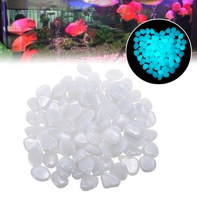 100pcs New White Luminous Stones Pebble Gardening Aquarium Landscaping Pebble