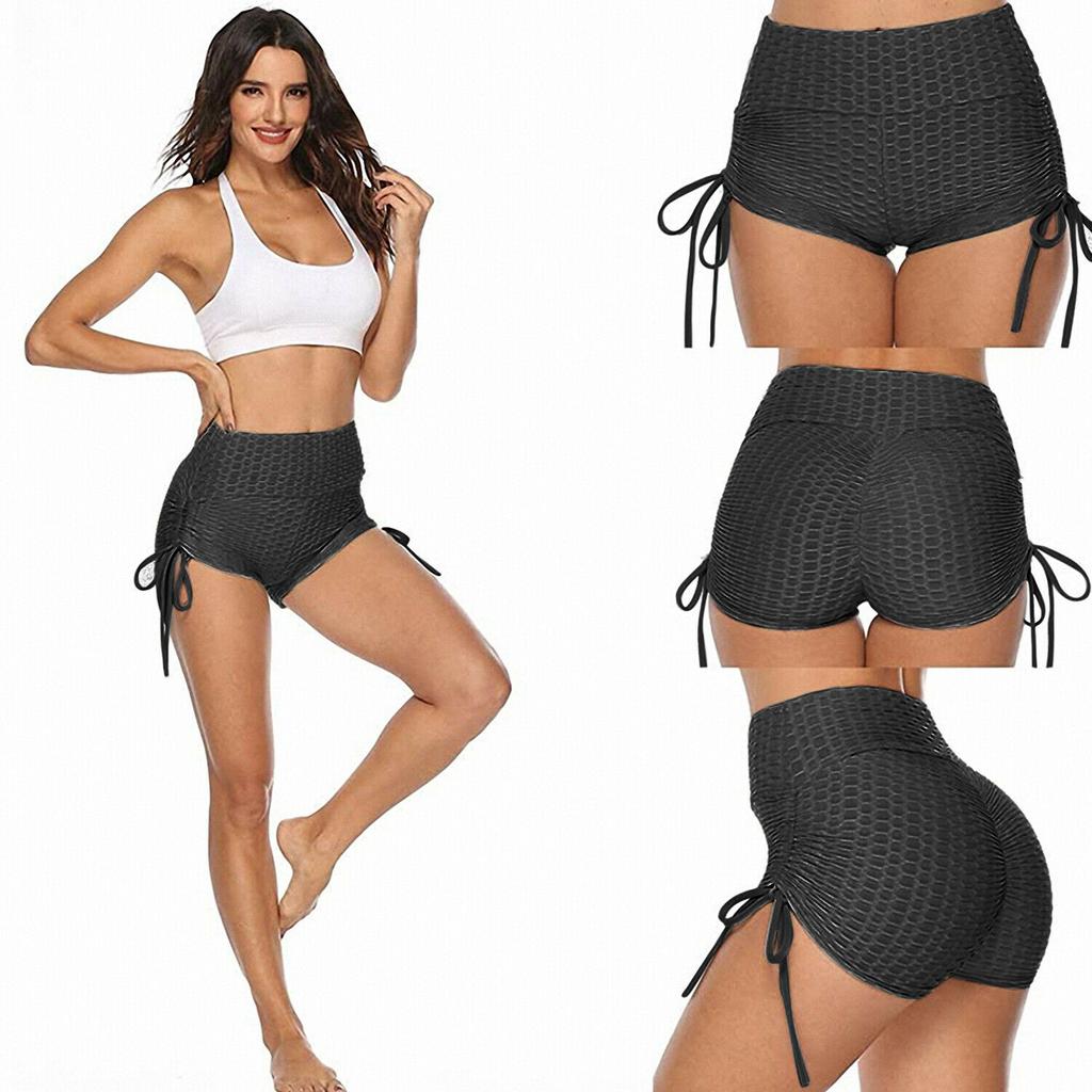 SHORT FEMME YOGA-PILATES-FITNESS TAILLE HAUTE EXTENSIBLE BLEU ÉMERAUDE
