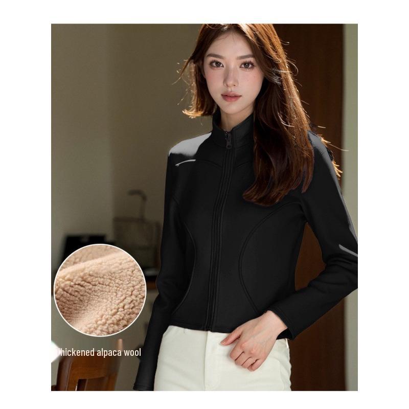 Women's Slim Fit Velvet-Lined Winter Pilates Yoga Jacket