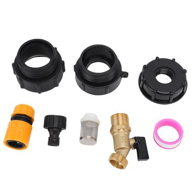 IBC Adapter with X6 Thread, PP Brass Manual Valve Connector for Chemical Water Oil Transfer In Agricultural Industrial Systems