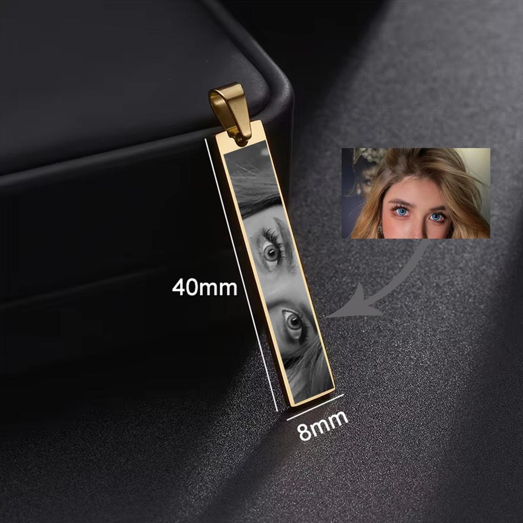 Lemegeton Custom Eye Neckalce Single Sided Photo Pendant Colorful Memorial Personalized Jewelry Women Men Picture DIY Trend Gift