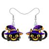 Themed Halloween Cat Pumpkin Skull And Dog Pattern Women Acrylic Earrings