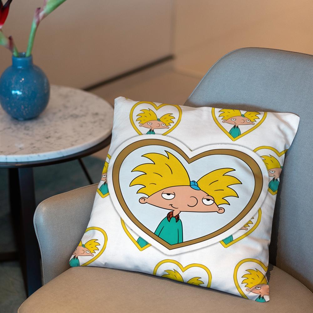 H-Hey ArnoldS Cushion Cover 2-in-1 Reversible Plush Pillow Cover | Car/Sofa/Bed | Perfect Gift