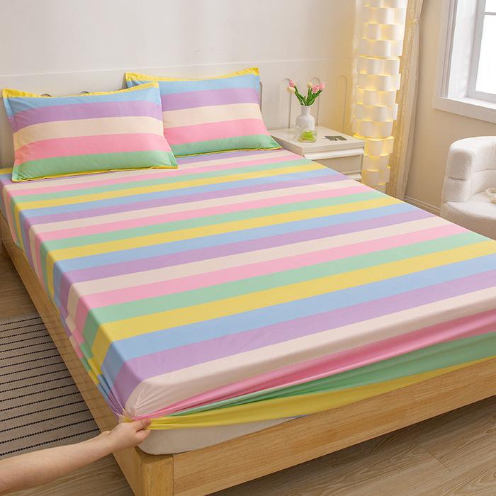Premium Aloe Cotton Fitted Sheet & Waterproof Pillowcase Set - Skin-Friendly & Comfortable