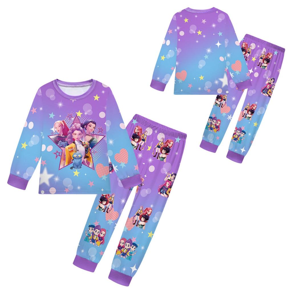 Children's Witch  Girls Printed Suit Long Sleeve Pants Suit