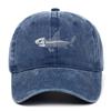 Unisex Washed Cotton Fashion Baseball Cap with Fishbone Embroidery
