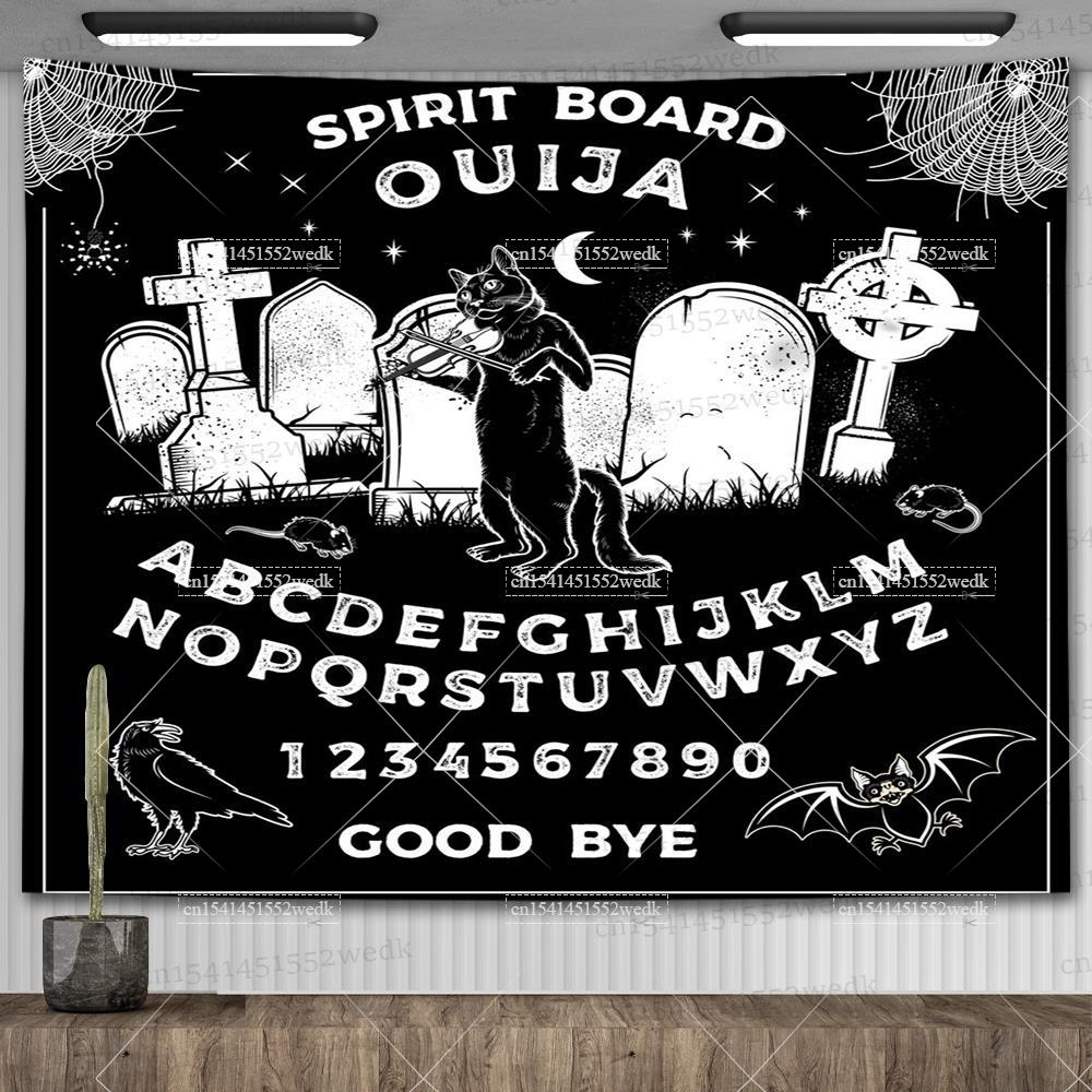 Ouija Board Tapestry Mandala Gothic Baphomet Occult Tapestry Aesthetic Room Decor Witchcraft Astrology Tarot Tablecloths