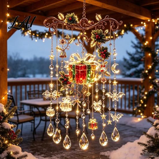 Home Office Schlafsaal Ornament Handgefertigte Acryl-Windspiele für Weihnachtsfensterdekoration Festliche Hängende Gartenhof Wandornamente Innen Außen,