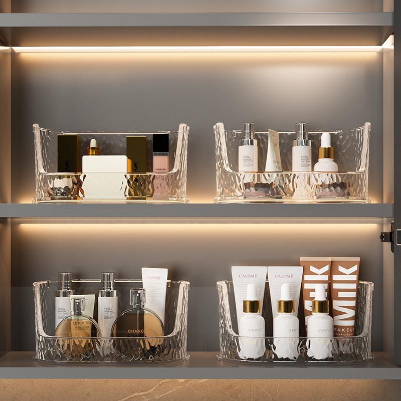 Mirror Cabinet Storage Box Cosmetics Lipstick Can Be Stacked Shelf Bathroom Bathroom Desktop Organizer Box Storage Box