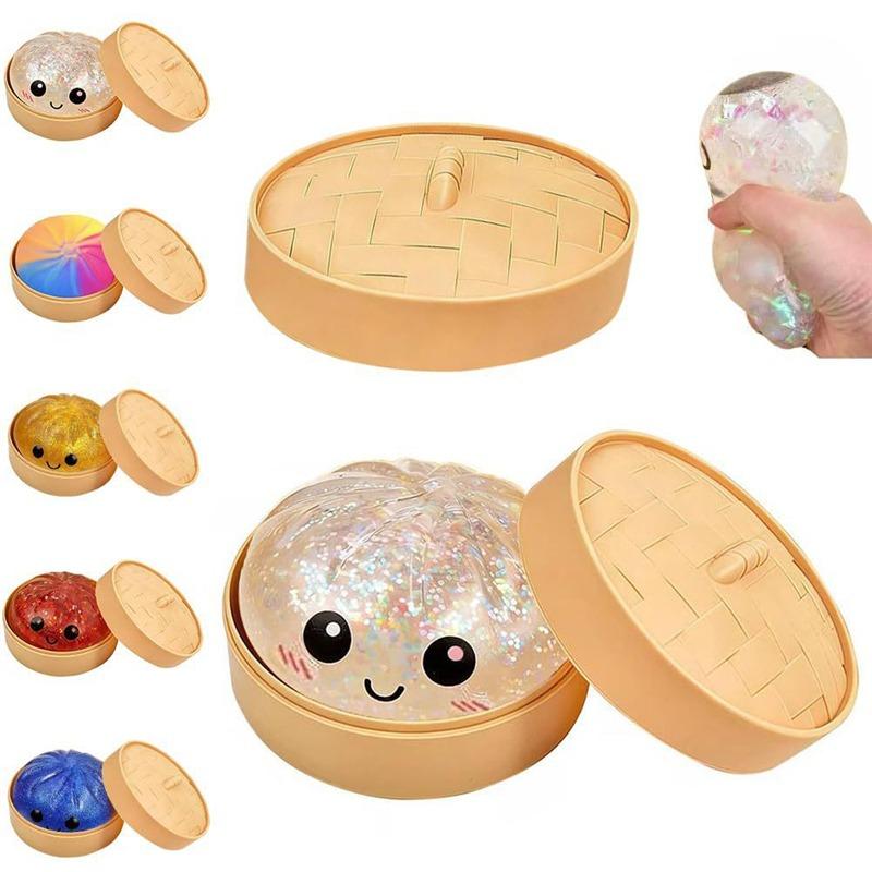 Kawaii Squishy Dumplings Soft Steamed Bun Sensory Squeeze Blind Stress-Relieving Anxiety Toy With Box Adhd For Children Adults