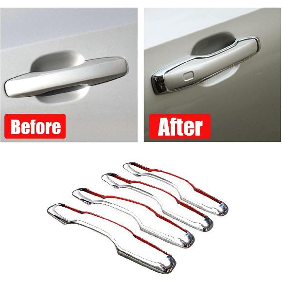 4Pcs Chrome Exterior Side Door Handle Frame Cover Ring Trim for XC60 2018-2022,for XC90 2016-2022,for Volvo S90 2017-2022, for V90 2017-2021