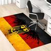Germany Flag Eagle Coat of Arms Area Rug, Non Slip Black Red Gold Floor Mat for Living Room Bedroom German Fan Home Decor