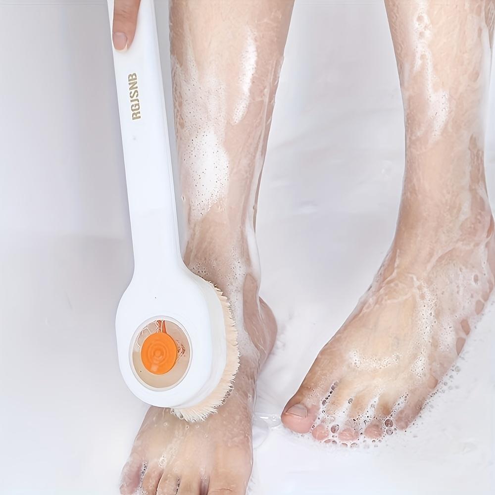 Long Handle Shower Brush Soft Hair Exfoliation Comfortable Bath Brush With Soap Dispenser Massage Brush For Bathroom Home