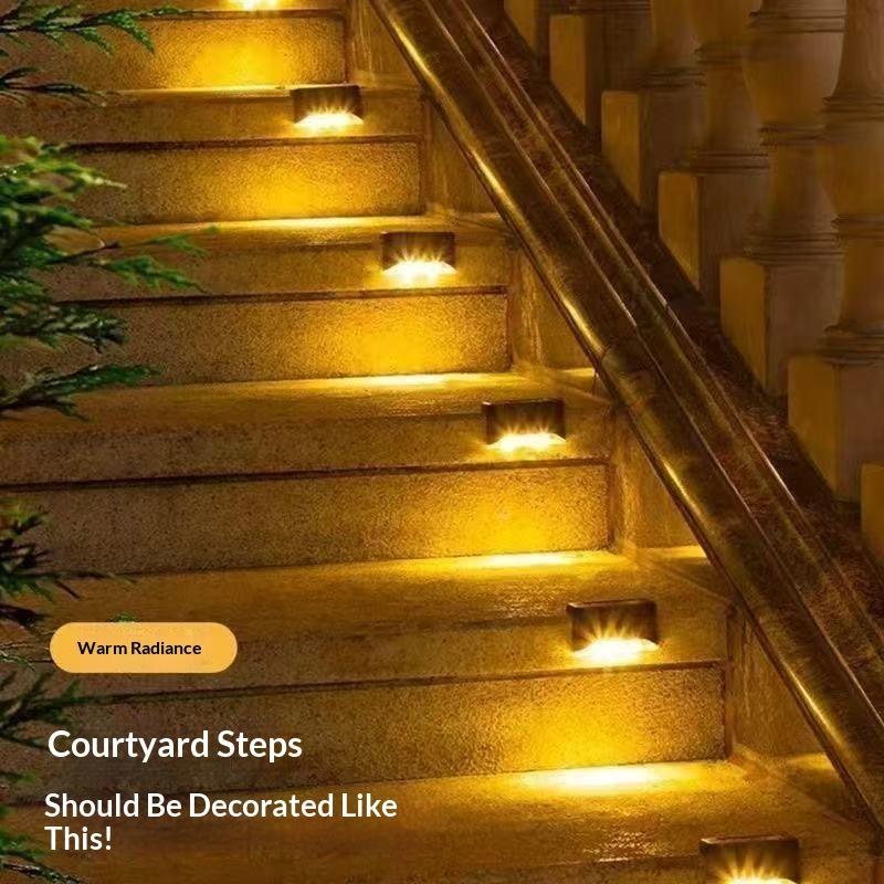 Solar Step Lights Auto On Off Solar Charging Perfect For Patio Deck Garden Stair Fence Outdoor Lighting