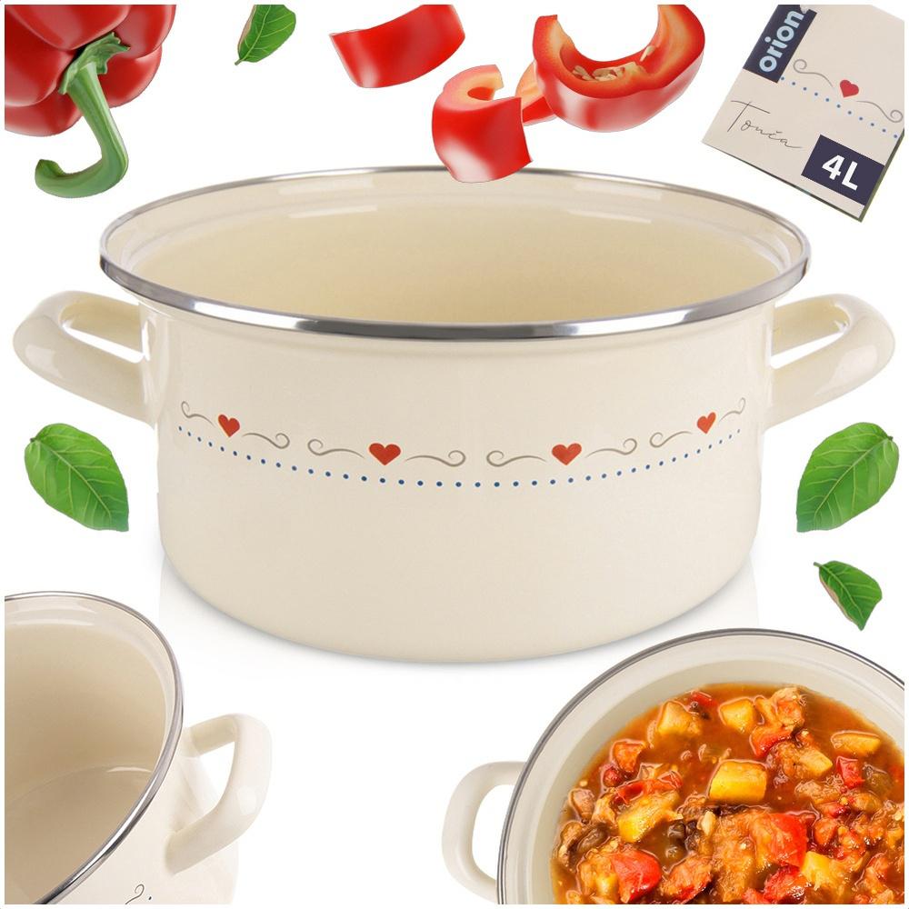 Cream enamel pot TONCA 24 cm, 4 l