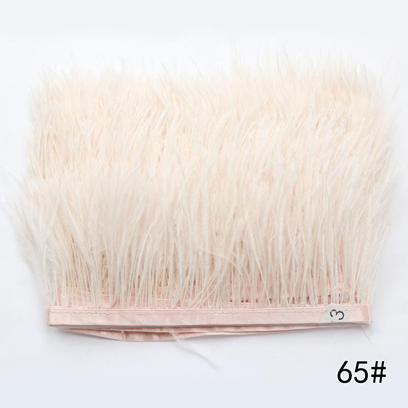 2M Ostrich Feather Cloth Edge 8-10 Cm Cuffs Clothing Skirt Decorative Accessories Color Ostrich Feather Cloth With Feathers