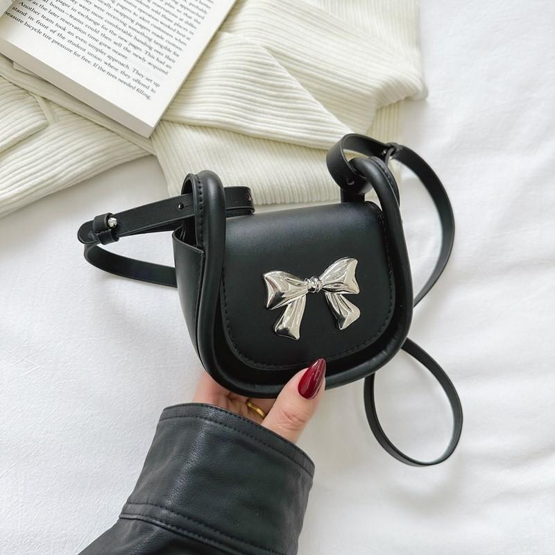 Cute Mini Crossbody Bag For Kids And Adults Stylish Bowknot Shoulder Bag Lightweight Pu Material