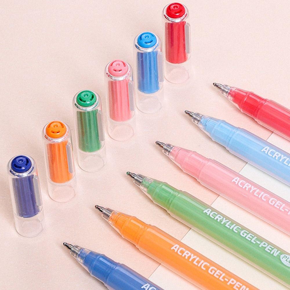 6Colors/Set DIY Album Card Acrylic Painting Brush 1.0mm Tip Color Graffiti Pen Marker Pen