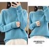 Women's High-Neck Wool Sweater: Autumn/Winter Loose Fit Cable Knit Base Layer, Thickened and Stylish.