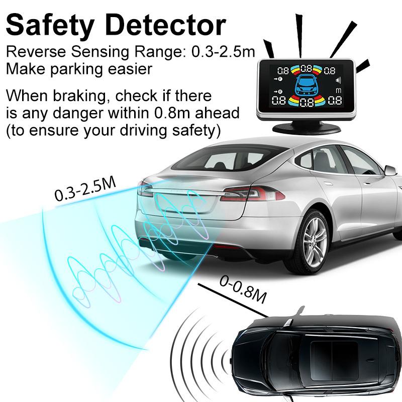 Electromagnetic Parking Sensor LED Monitor 8 Sensor Front Parktronic System Motion Detection Backlight