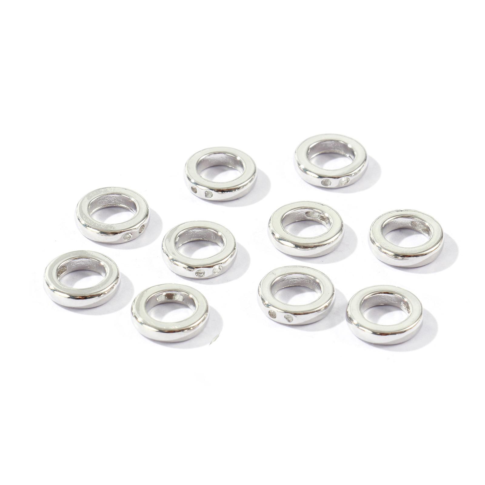

10 PCs Brass End Caps Bead Tip Double Hole Connector Round Rings End Caps For Necklace Bracelet Jewelry Making Accessory 9mm Dia