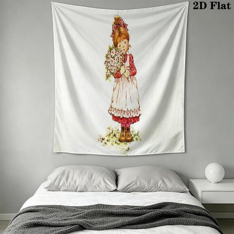 Sarah Kay Wall Tapestry Aesthetic Wall Hanging Printed Fabric Blanket Decorative Tapestries for Bedroom Living Room Home Decor