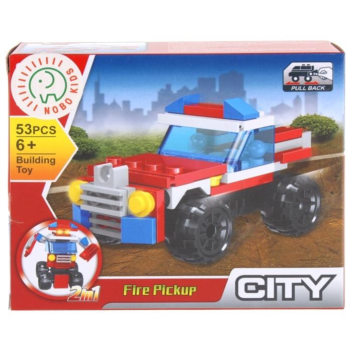 2-in-1 Building Blocks Fire Department Fire Pickup