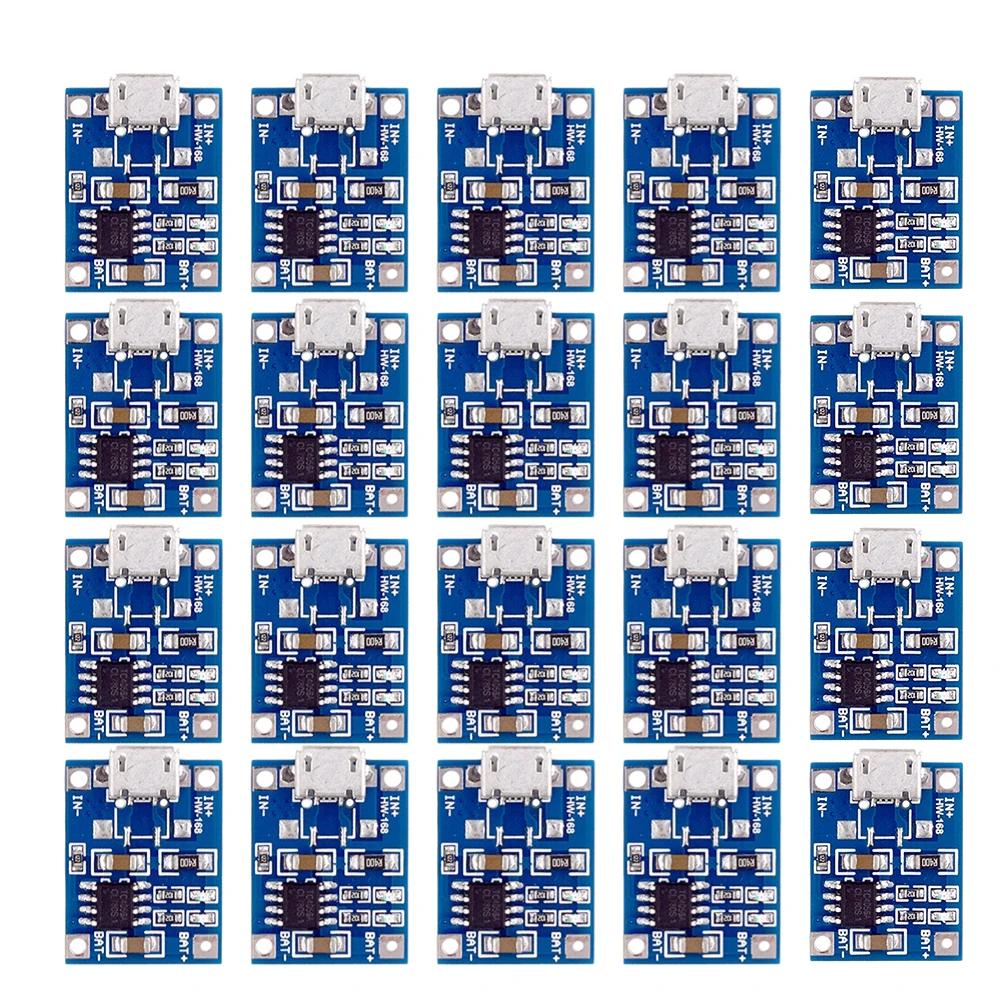 20-1PC 5V 1A 18650 Lithium Battery Charger Module Charging Board with Protection Micro USB Type-C Battery Charger Module