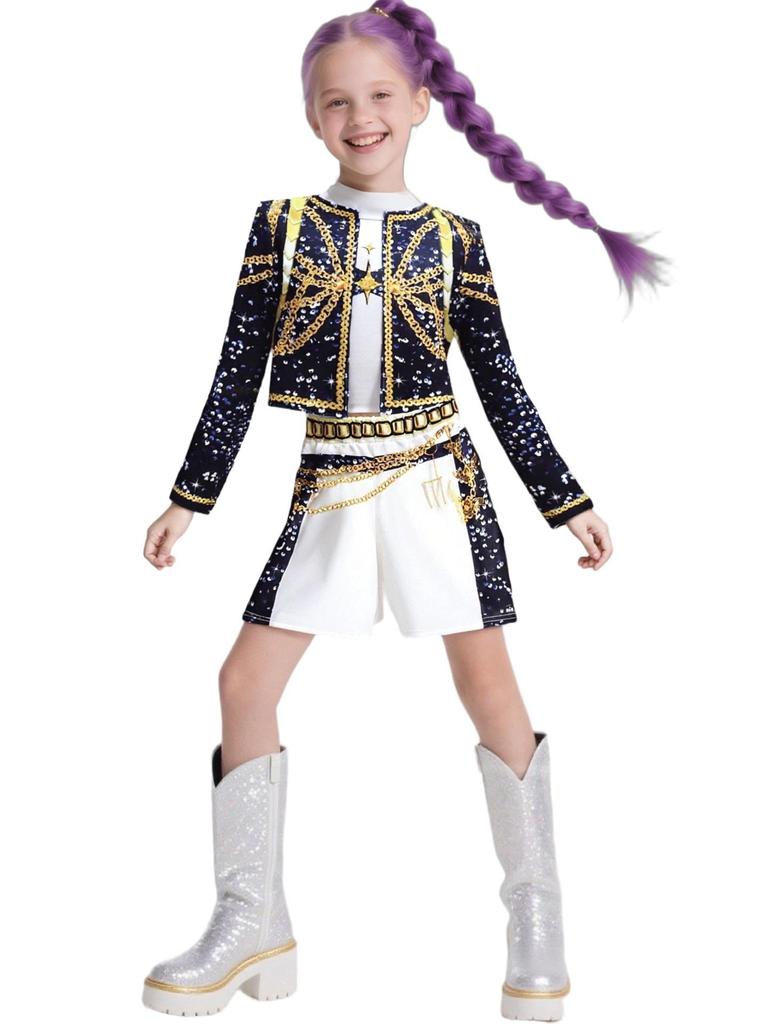 Completo 2025 Cacciatore di Demoni Squadra di Streghe per Ragazze - Set Coordinato Stile Pop Star Stampa 3D