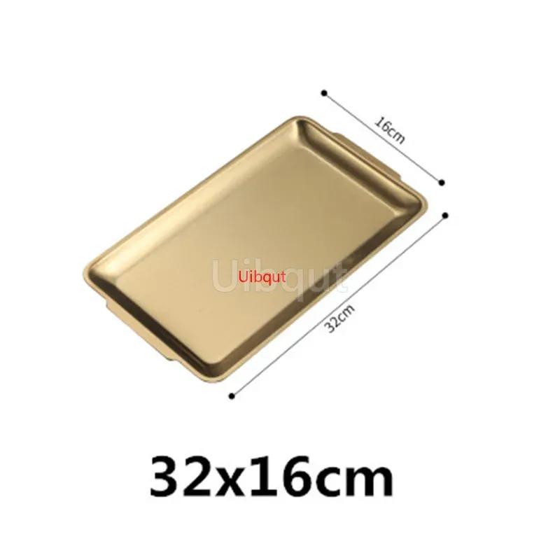 304 gold golden Stainless Steel Food Storage Trays BBQ Sushi Flat Dish Bread Pastry Baking Pan Kitchen Fruit Vegetable Plate