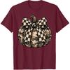 Camo Pumpkin with Checkered Bow Cute Fall Halloween Season T-Shirt
