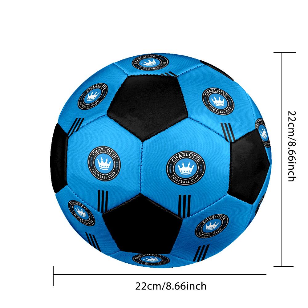 Charlotte FC Indoor Soccer Ball Colorful All Ages Size 5 Machine Stitched PVC Competition Ready Durable High-Bounce