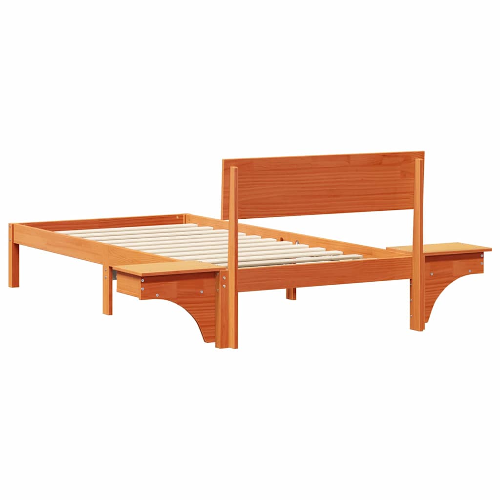 Bed Frame Wax Brown 90 x 190 cm Solid Pine Wood