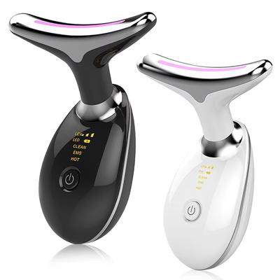Neck Facial Lifting Device EMS Microcurrent LED Photon Therapy Vibration Face Massager Anti Wrinkles Tightening Skin Care Tools