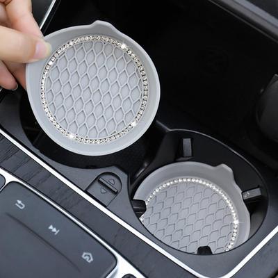 4 Stuks Auto Bekerhouder Onderzetter Bling Strass Anti-Slip Waterdicht Hittebestendig Waterfles Pad Mat SUV Vrachtwagen Auto Styling Inte