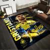 Yellow and Blue Soccer Designed Floor Mat, Suitable As a Non-slip Mat for the Living Room or Bedroom Sofa