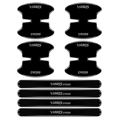 HUDIY Door Handle Protector, Yaris Cloth, Compatible with 10 Series, Black, Door Handle, Silver