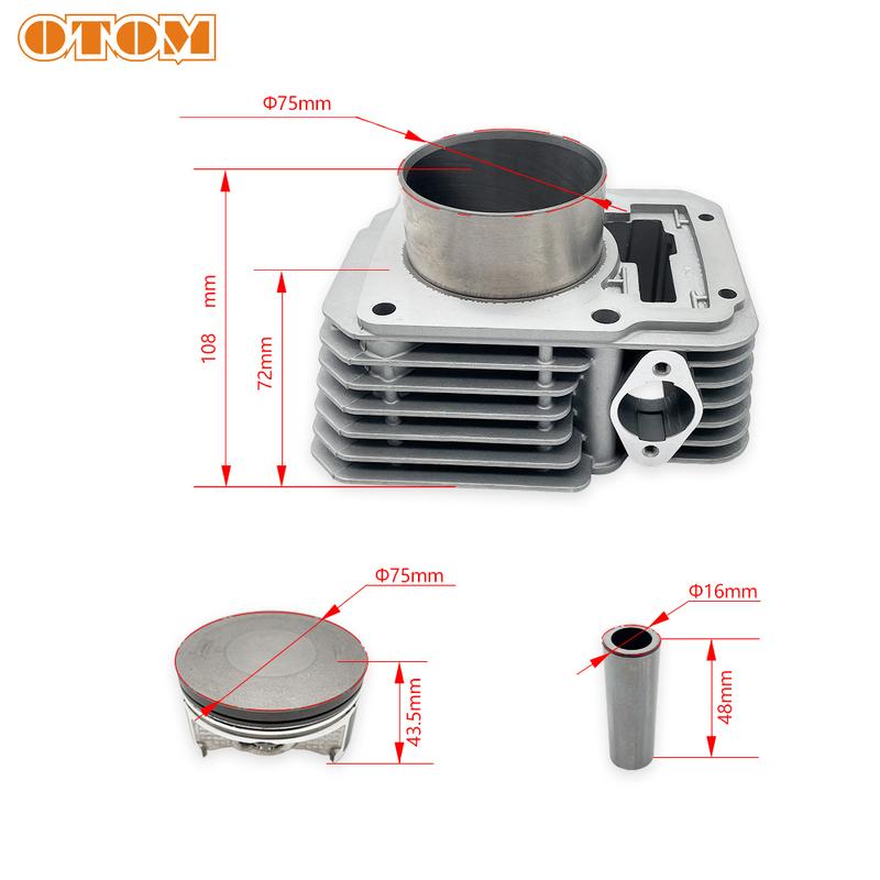 For PR300 Cylinder Kit Motorcycle Engine Accessories ZONGSHEN ZS175FM Cylinder Block Cylinder Gasket Piston Ring Kit Engine Part