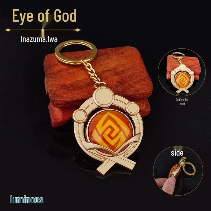 YS Dual-Sided Luminous God's Eye Glass Pendant Keychain