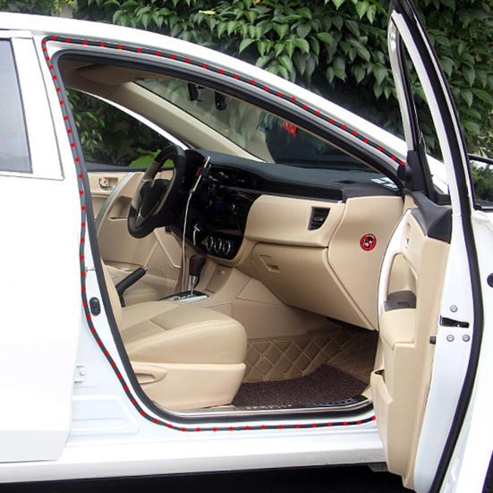 1 Roll Car Door Sealing Strip Noise Reduction Windproof Water-Resistant Self Adhesive Strong Stickiness Easy To Install Auto Door Rubber Seal Strip