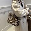 Women's Leopard Print Plush Tote Bag, Large Capacity Fluffy Shoulder & Underarm Handbag, Luxury Commuter Bag