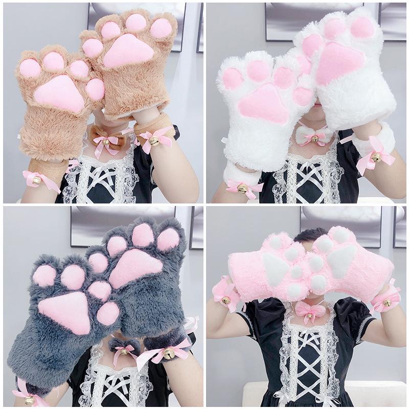 Japanese Cute Plush Cat Paw Cosplay Gloves