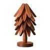 5Pcs Wooden Tree-Shaped Coasters with Base Heat-resistant Drink Placemats Pot