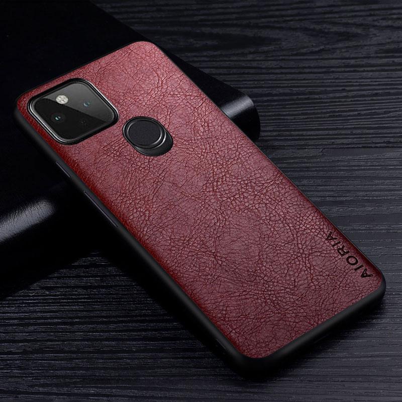 Kožené pouzdro s texturou liči pro Google Pixel 5 4A 5A 5G 4 XL Prémiový ochranný zadní kryt v obchodním stylu pro telefon Pixel 4a 5g